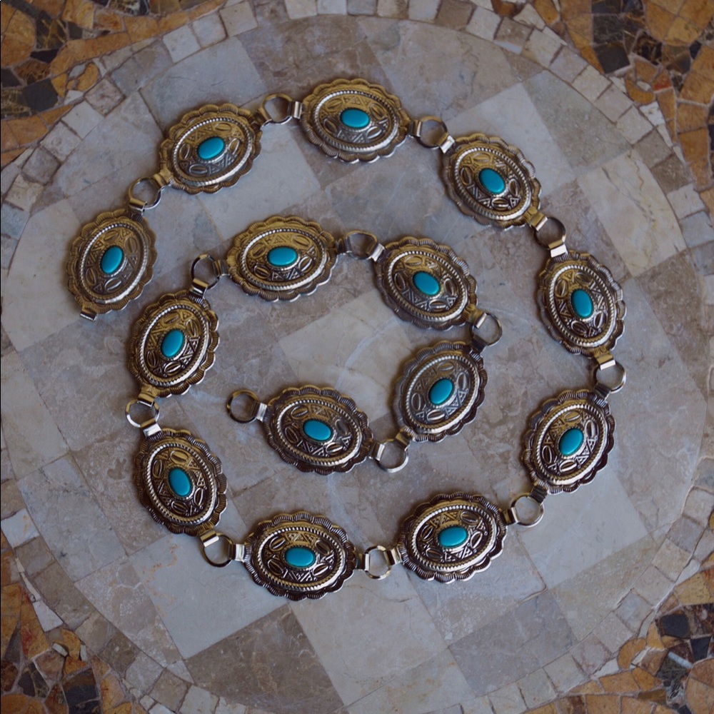 Vintage Turquoise Concho Belt
